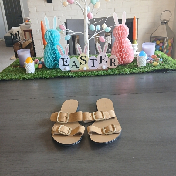 Everlane Tan Suede Women's Sandals Excellent Condition Size 9 - Picture 2 of 5